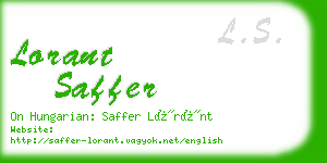 lorant saffer business card